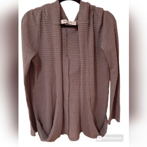 Mudd Waffle Cardigan, Clay Color Size large